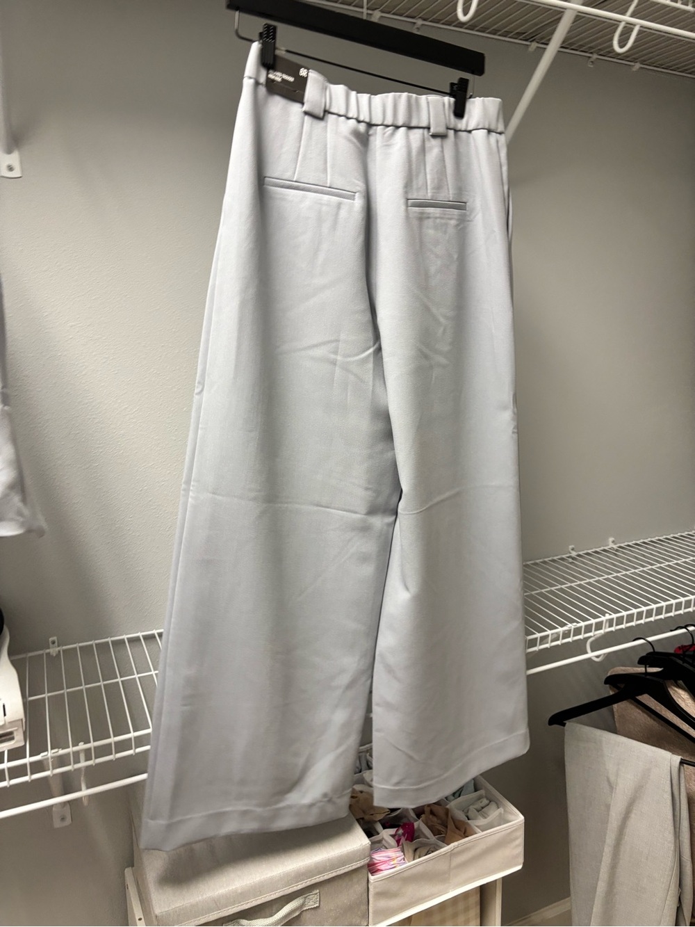 Express Light Blue Gray Boot-Cut Dress Pants with Matching Vest - Picture 5 of 7